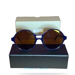 Authentic Thom Browne 58MM Round Sunglasses – Navy – NIB